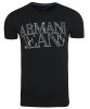 T-shirt Armani Jeans logo koszulka męska czarna bawełniana